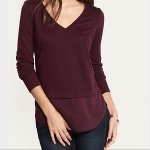 ⬇️Dynamite - V-Neck Sweater with Chiffon Detail